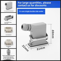 Conector USB Tipo Pin de Alta Resistencia, 40 Dígitos, 50 Orificios, 64 Rectangular, 128 Automotriz, Cobre Hembra, IP54, Certificado CE, Fundición a Presión
