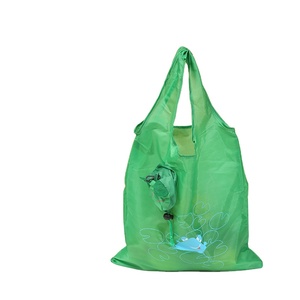 Tas Belanja Lipat Poliester Ringan, Dapat Digunakan Kembali, Dapat Didaur Ulang, Motif Katak, Custom, Logo Cetak Sesuai Pesanan untuk Hadiah Promosi - Product Image 1