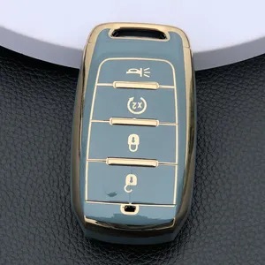 Capa protetora de TPU Key Fob Compatível com 2009-2022 Dodge Ram 1500 2500 3500 Smart Remote Key Fob 4 botões