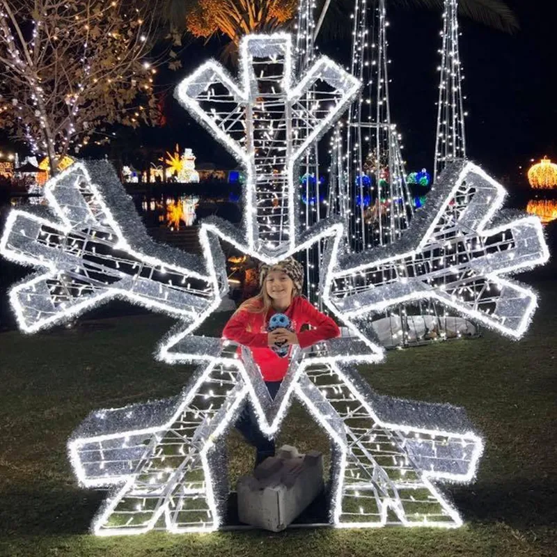 Large 2D Rope Depot Motifs Street Lights Ramadan Christmas Sculpture Snowflake Motif Light