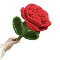 Rose géante classique en crochet à la main, fleur éternelle, décoration pour la Saint-Valentin, fête des mères
