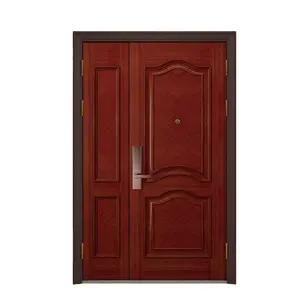 Oppein preços em arábia saudita única folha teak madeira desenho porta principal madeira dupla porta porta