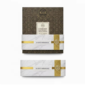 Manchons d'emballage en carton écologique personnalisés XJY, bandeaux en papier d'art avec estampage à chaud en feuille d'or et revêtement UV - Product Image 2