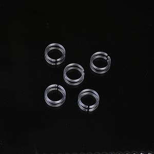 6 pièces Anneaux de jonction en résine anti-allergie, anneaux fendus simples transparents <span class=keywords><strong>invisibles</strong></span>, apprêts pour boucles d'oreilles AC0051 - Product Image 6