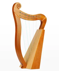 China fábrica venda direta 19 cordas sólida mahogany madeira lyre harp com acessórios guitarra