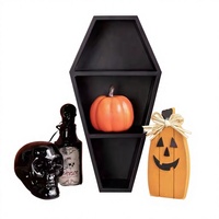 Décoration d'intérieur gothique pour Halloween, étagères murales flottantes en forme de cercueil en bois peint, personnalisées, durables, pour la fête des pères, Noël