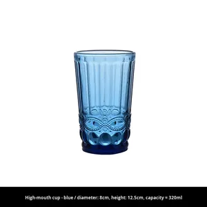 Ensemble de 7 verres à <span class=keywords><strong>vin</strong></span> rouge de luxe légers et rétro, à <span class=keywords><strong>pied</strong></span> haut, épaissis, colorés, à motif serpent gaufré, 301-400 ml, pour mariage - Product Image 6