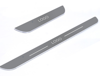 Enveloppe lumineuse de voiture avec logo Led sans fil, 5 pouces, longue pédale, lumière néon pour la porte de bienvenue, plaque de protection