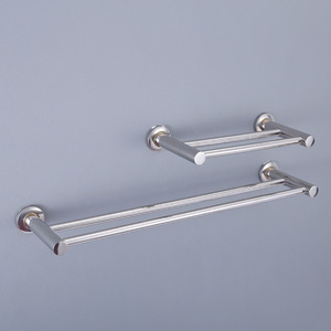 Porte-serviettes mural en acier inoxydable, simple ou double barre, style européen, finition brillante, pour salle de bain et hôtel - Product Image 2