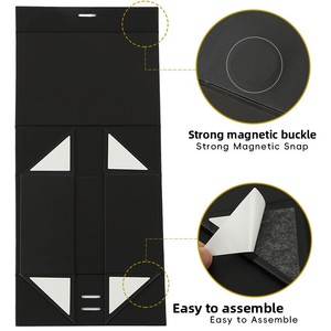 Custom Black Magnetic Gift <strong>Box</strong>, Luxury Foldable <strong>Paper</strong> <strong>Box</strong> with Ribbon for Wedding Christmas Gifts - Product Image 3