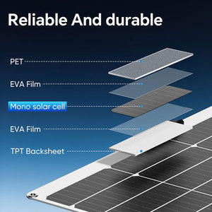Panneaux solaires monocristallins légers de haute qualité 100W 150W 200W 300W Panneaux flexibles portables 23% d'efficacité Matériel PET - Product Image 2