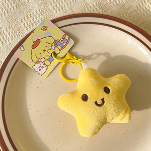 Q Y Cute Washed Keychain Small Girly Backpack Pendant <b>Accessory</b> with Squeaky Star Creative Keychain for Stress Relief Plush Toy - Product Image 3