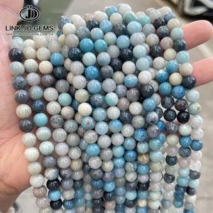 JD GEMS Semi Precious Gemstone Beads 6mm 8mm 10mm Natural Alphoxide Stone Round Loose Spacer Beads for Jewelry Making