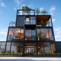 Hôtel mobile multi-unités en conteneurs à structure en acier préfabriquée pour complexe commercial