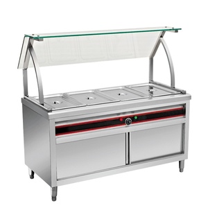 Calentador de Alimentos Eléctrico Comercial Independiente, Capacidad 3/4/5/6, Acero Inoxidable, Baño María, Gabinete con Cubierta de Vidrio, Mostrador para Catering - Product Image 6