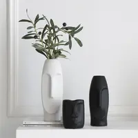 Vaso de porcelana com design moderno, decoração de casa com design 3d de rosto arte em cerâmica, acessórios decorativos, mesa de home hotel e escritório