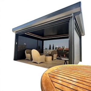 Pergola motorisée d'extérieur WISE COMPANY 6x5, revêtement poudré, écologique, avec lames en aluminium réglables et stores zippés, résistante au vent - Product Image 2