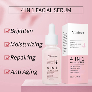 Sérum <span class=keywords><strong>Visage</strong></span> 4-en-1 Coréen Hydratant Anti-âge Réparateur Éclaircissant à la Nicotinamide et Vitamines C & E – Marque Blanche - Product Image 1