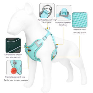 Vendita calda estate traspirante maglia blu pettorina per cani regolabile guinzaglio per cani fornitore di prodotti per animali domestici - Product Image 6