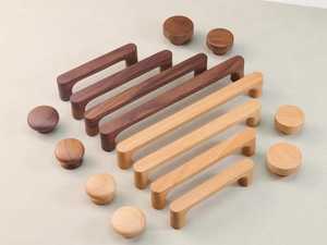 Ensemble de poignées et de boutons de porte en bois massif de luxe, quincaillerie de meubles haut de gamme pour les portes d'entrée principales, les armoires de cuisine, les placards - Product Image 3