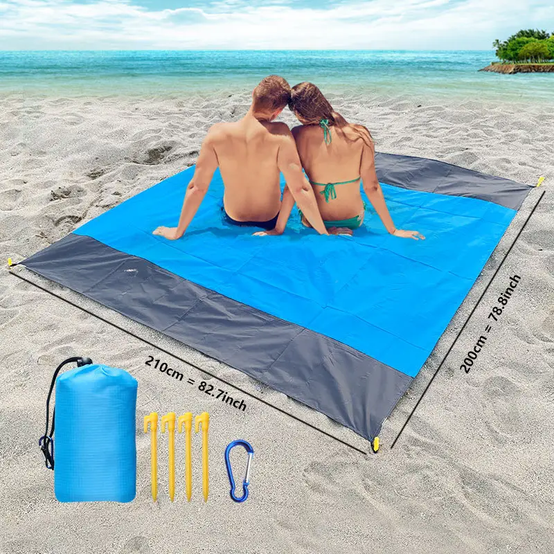 Özel açık taşınabilir hafif su geçirmez kum ücretsiz plaj cep battaniyesi katlanır kum geçirmez plaj Mat kamp yürüyüş için