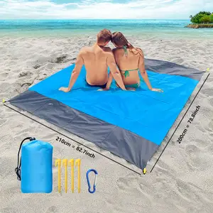 Benutzer definierte Outdoor tragbare leichte wasserdichte sand freie Strand tasche Decke Falten sand dichte Strand matte für Camping Wandern