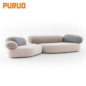 PURUO nórdico minimalista <span class=keywords><strong>italiano</strong></span> terciopelo gato cero tela nuevo nórdico mate látex fila recta Modular sofá seccional sofá conjunto - Product Image 6