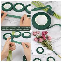 Ruban adhésif floral vert personnalisé en gros pour l'exportation, facile à déchirer, sans trace, adhésif puissant, papier imperméable pour le masquage DIY