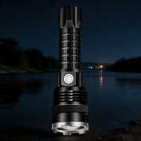 Lampe de poche étanche en aluminium, modes de luminosité multiples, faisceau longue portée, conception anti-usure pour la pêche sur la plage, la marche nocturne (portable)