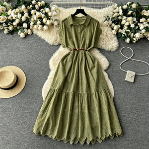 Abito lungo estivo da donna in <span class=keywords><strong>cotone</strong></span>, stile casual boho vintage con stampa floreale, perfetto per la spiaggia e l'uso quotidiano. - Product Image 5