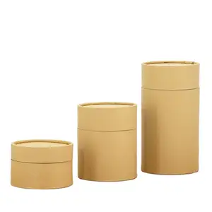 Ingrosso cilindro biodegradabile scatola rotonda di sapone cartone scatola vuota per tubo di carta artigianale Kraft
