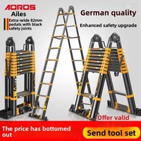 Échelle télescopique en aluminium Ailaisi, cadre en A, épaissie, pliable, pour usage domestique, levage, escalier d'ingénierie, multifonctionnelle