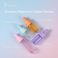 Sérum pour les yeux, design anti-fuite, livraison rapide, flacon compte-gouttes en verre de 20 ml, fond épais, pipette souple en verre, ampoule moderne, spa