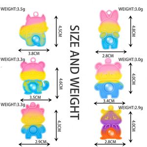 Juguete Antiestrés Personalizado con Diseño de Animales de Dibujos Animados, Llavero de Silicona, Juguetes de Burbujas para Presionar - Product Image 2