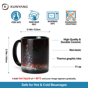 High Quality 11oz White Black Ceramic Coffee <strong>Cups</strong> Blank <strong>Color</strong> <strong>Changing</strong> <strong>Cup</strong> Magic Sublimation Mugs - Product Image 3