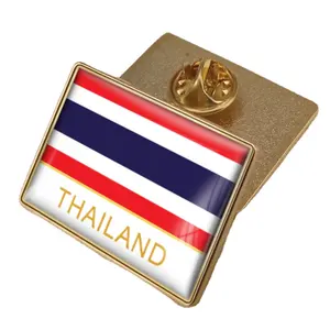 タイ国旗クリスタルエポキシバッジピン世界国旗ピン