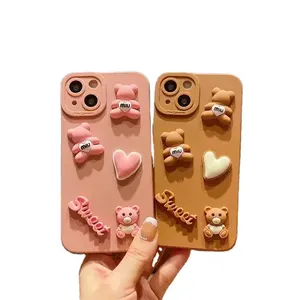 เคสโทรศัพท์ซิลิโคนยางนิ่มลายการ์ตูนสำหรับ iPhone 14 13 12 PRO MAX 3D DIY ทำตามสั่ง