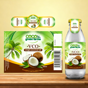 ฉลากน้ำมันมะพร้าวบริสุทธิ์ฉลากส่วนตัวกันน้ำมันสำหรับขวดน้ำมันบริโภคฉลากตามสั่ง - Product Image 3