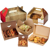 Cajas de embalaje de comida rápida impresas personalizadas Caja de pollo frito desechable para llevar