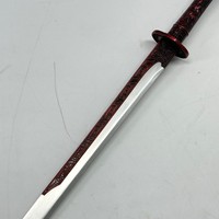 Espada Guerrero Roja Popular de 101 cm y 1.95 kg con Espada Tang Atornillada al Dorso de la Hoja para Colección de Cosplay