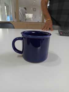 Blue <b>Enamel</b> Ceramic Coffee <b>Mug</b> Custom Logo Reusable Drinkware for Office Home Camping Gift - Product Image 2