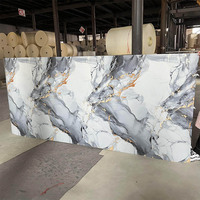 Rouleau en marbre à haute brillance Stickers muraux Autocollants muraux en mousse amovibles Rouleau de papier peint pour mur