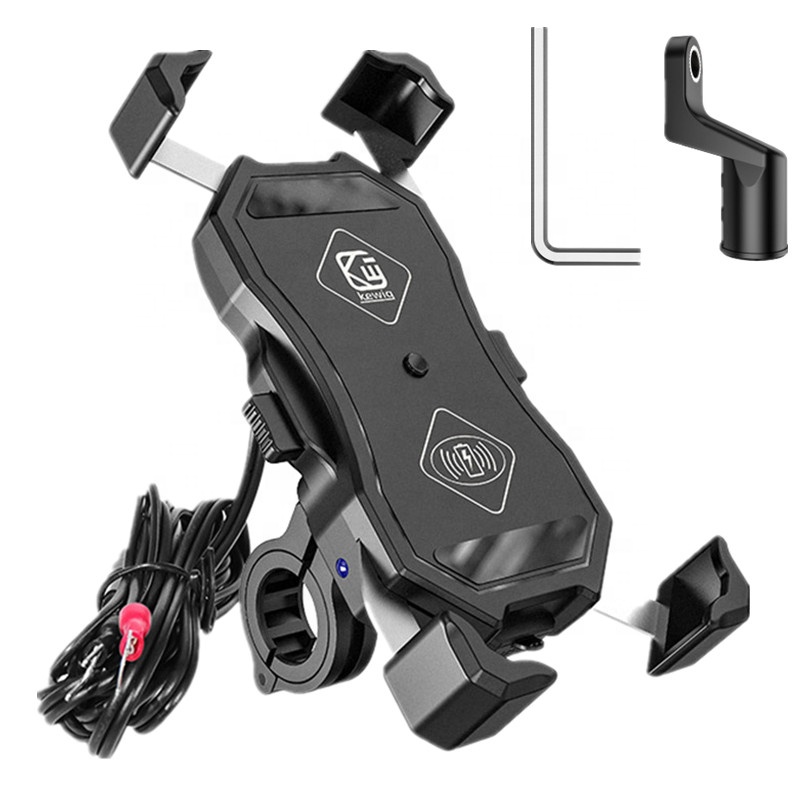 Универсальный Водонепроницаемый быстроудерживающий держатель для телефона на руль мотоцикла с беспроводным зарядным устройством