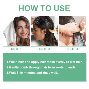 Mascarilla Capilar Profesional de Queratina Herbal Orgánica con Aceite de Álamo para Cabello Seco/dañado - Crema Hidratante y Reparadora - Product Image 2