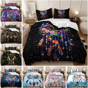 Ensemble <span class=keywords><strong>de</strong></span> housse <span class=keywords><strong>de</strong></span> <span class=keywords><strong>couette</strong></span> <span class=keywords><strong>de</strong></span> style bohème avec motif <span class=keywords><strong>attrape</strong></span>-rêves rose, romantique et magnifique, décoration <span class=keywords><strong>de</strong></span> chambre <span class=keywords><strong>de</strong></span> fille - Product Image 2