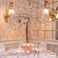 Roze Kersenbloesem Boom Middelpunt Voor Bruiloft Decoratie