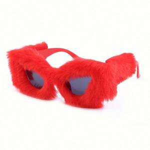 Gafas de Sol de Moda 2022, Hechas a Mano, Estilo Punk, de Felpa Suave, con Diseño de Ojo de Gato, Extra Grandes, para Mujer - Product Image 5