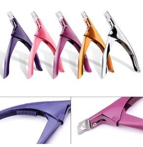 Venta caliente colorido cortaúñas postizas manicura abrazadera cortaúñas tipo especial U profesional Acero inoxidable acrílico cortaúñas - Product Image 2