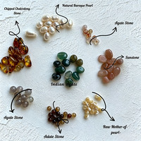 Collier tendance en pierres précieuses colorées, style bohème, perles naturelles baroques, pierre de soleil, agate, collier de perles en pierre naturelle