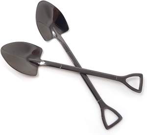 Paslanmaz çelik kürek şekilli tatlı servis kaşığı çevre dostu düğün kahve çay kaşığı - Product Image 1